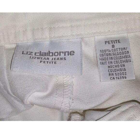 Vintage 90's Liz Claiborne White Tapered Leg Jeans Sz 8P - Picture 8 of 8